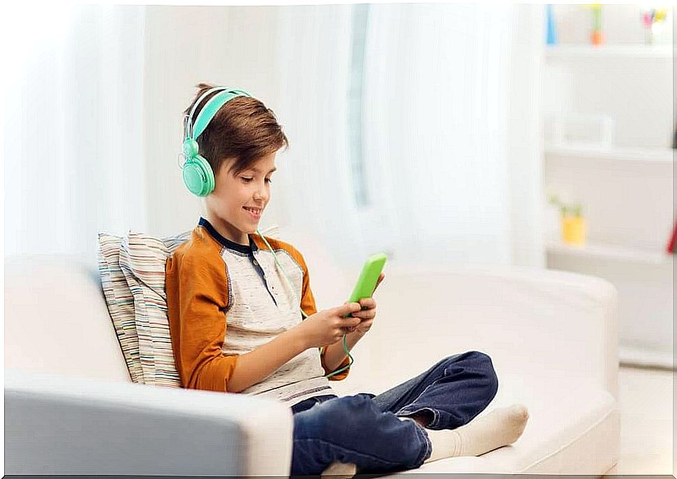 Boy playing videogame-emotional in children