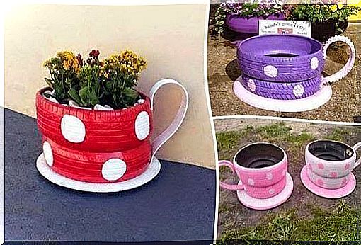 You can use an old tire to make potted plants