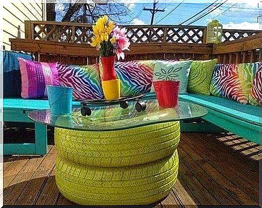 Decor with vibrantly colored accessories