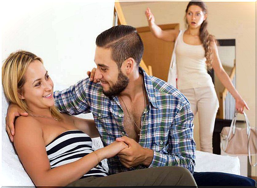 man committing an infidelity