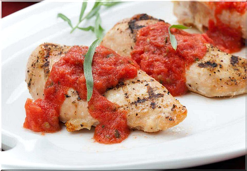 Recipe to prepare chicken breast with tomato