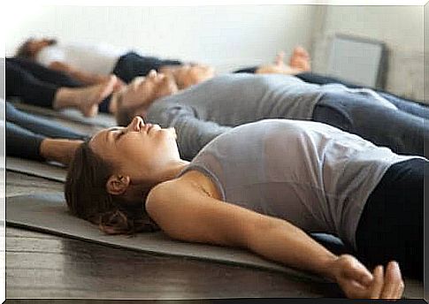 group doing yoga